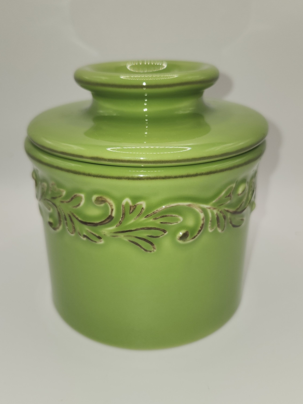 The Original Butter Bell Crock L Tremain Antique Collection Vert Lime Green Vguc